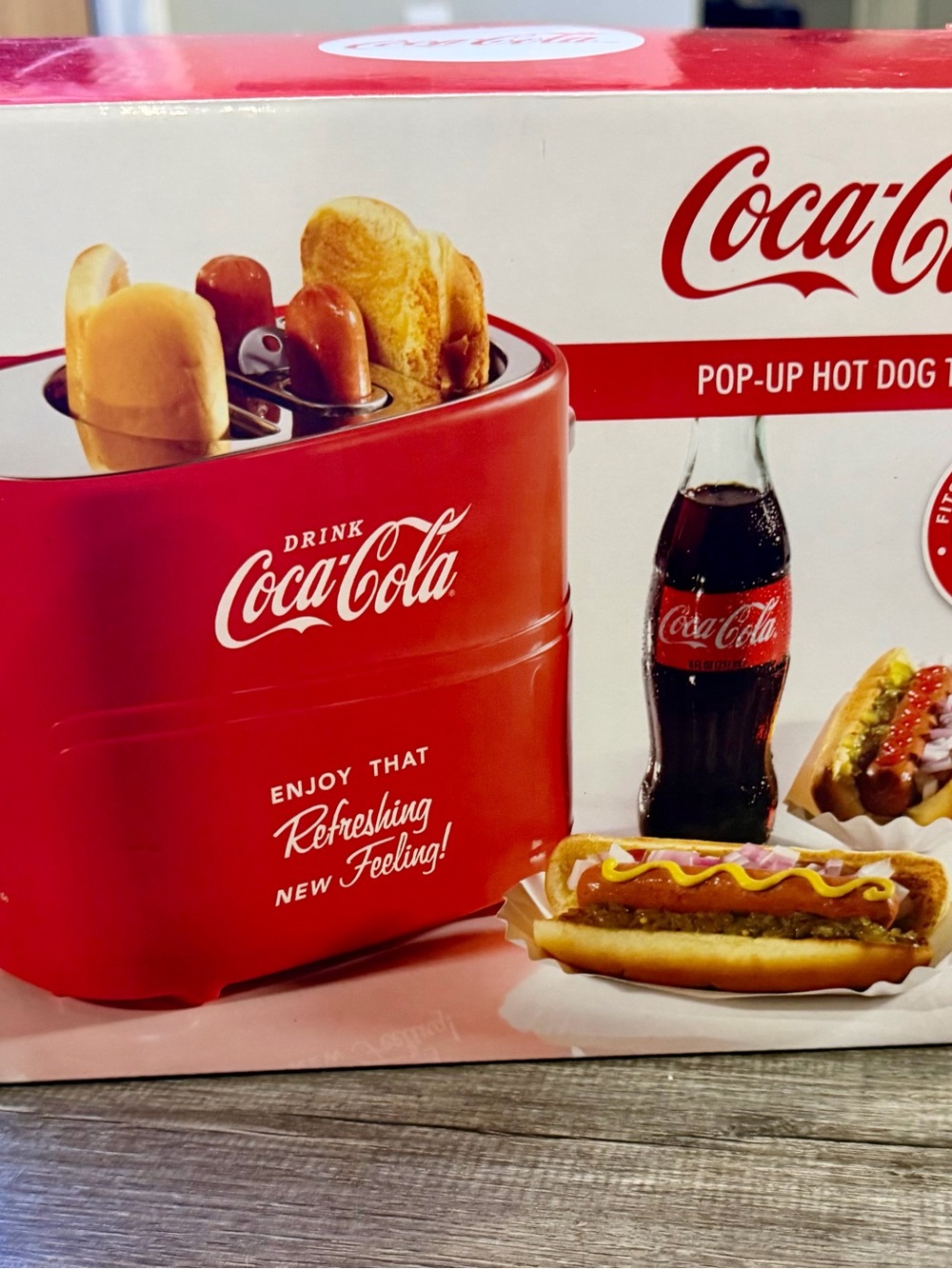 Coca-Cola Red Pop-Up Hot Dog Toaster with Classic Logo